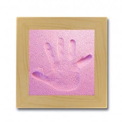 Kit d'empreinte bébé cadre carré - rose
