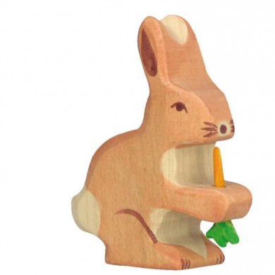 Lapin et sa carotte en bois - Holztiger