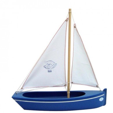 Grande barque en bois bleue - Bateaux Tirot