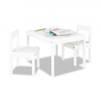 Table et 2 chaises en bois - Pinolino