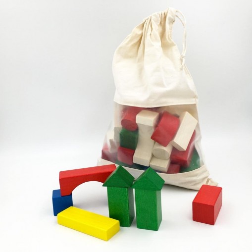 30 blocs en bois colorés - Ebert