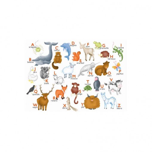 Puzzle en bois l'alphabet des animaux 12 pcs - Puzzles Michèle Wilson