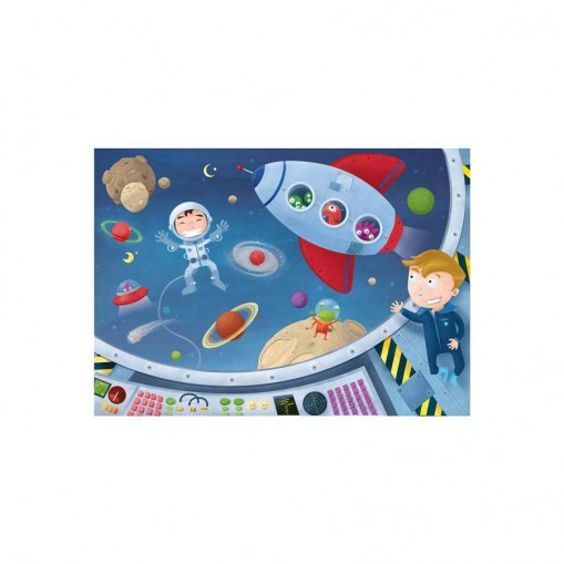 Puzzle en bois Les Astronautes 50 pcs - Puzzles Michèle Wilson